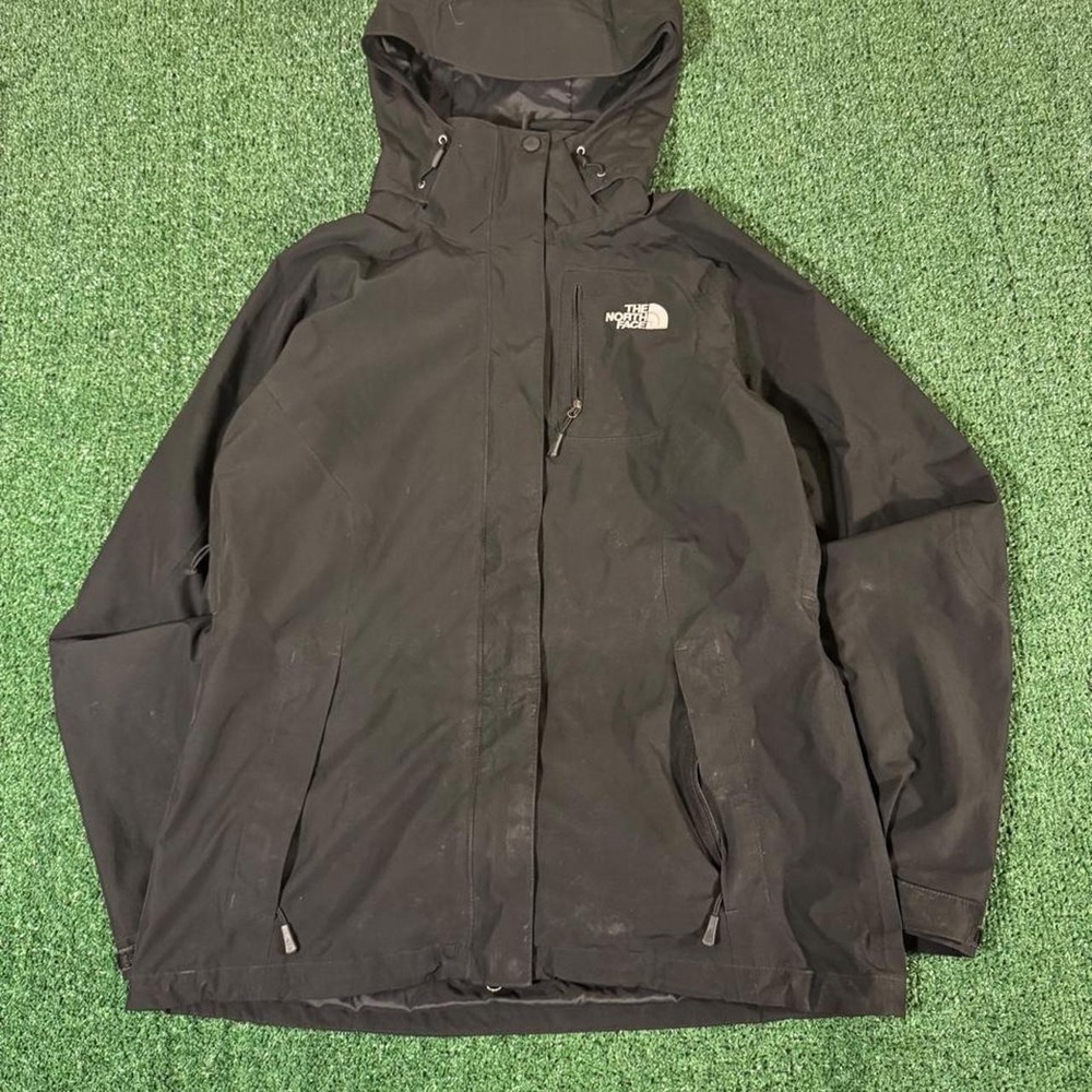 The North Face Womens Black Hooded Shell Jacket Size L Outdoor Windbreaker